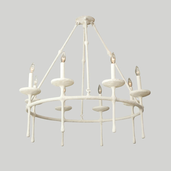 Custom Plaster Eight-Arm Fixture in the Manner of Giacometti