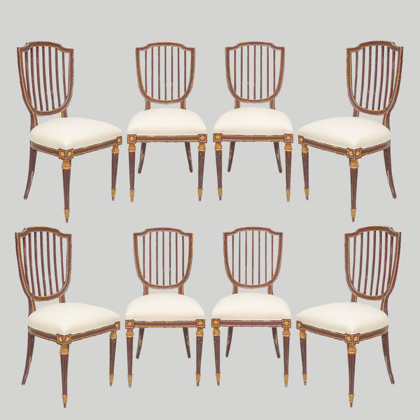 Set of Eight Dining Chairs in the Neoclassic Manner