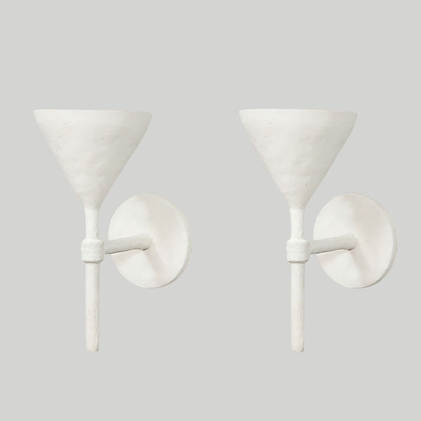Custom Pair of Gaston Plaster Sconces