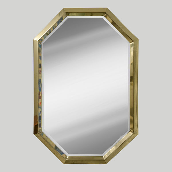 Vintage Octagonal Brass Mirror