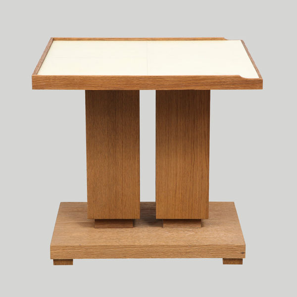 Custom Cerused Oak and Parchment Table in the Dupre Lafon Manner