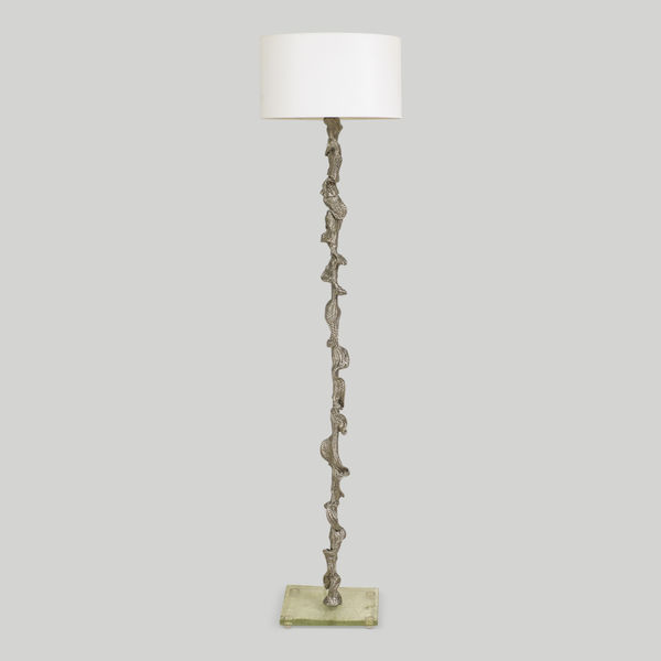 Hand-woven Metal Astride Floor Lamp