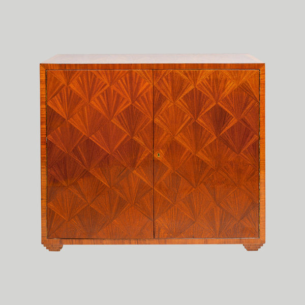 Bespoke Parquetry Sycamore Cabinet in the Jean-Michel Frank Manner