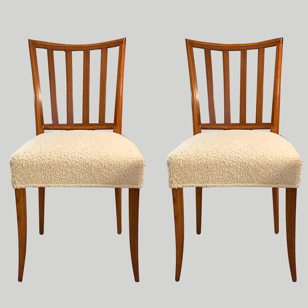 Pair of Mid-Century Slat-Back Dining Chairs