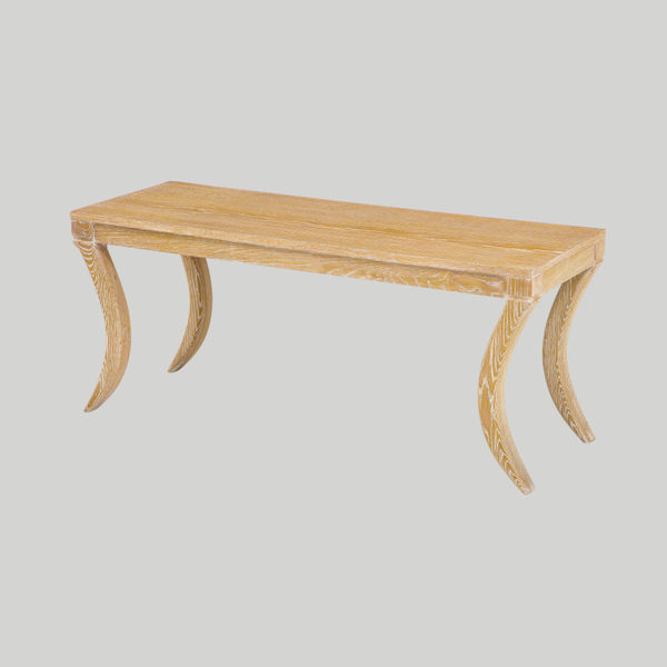 Bespoke Cerused Oak Bench/ Cocktail Table on Sabre Legs