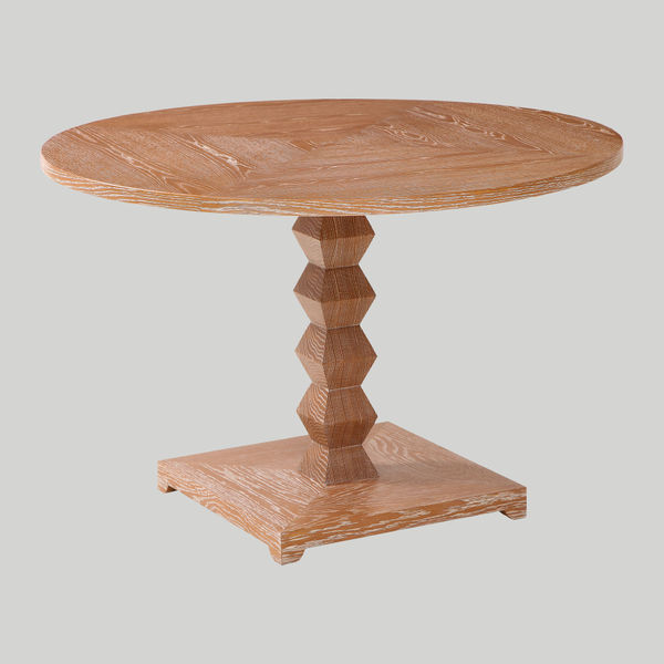 Custom Cerused Oak Center Table Inspired by French 1940s Design