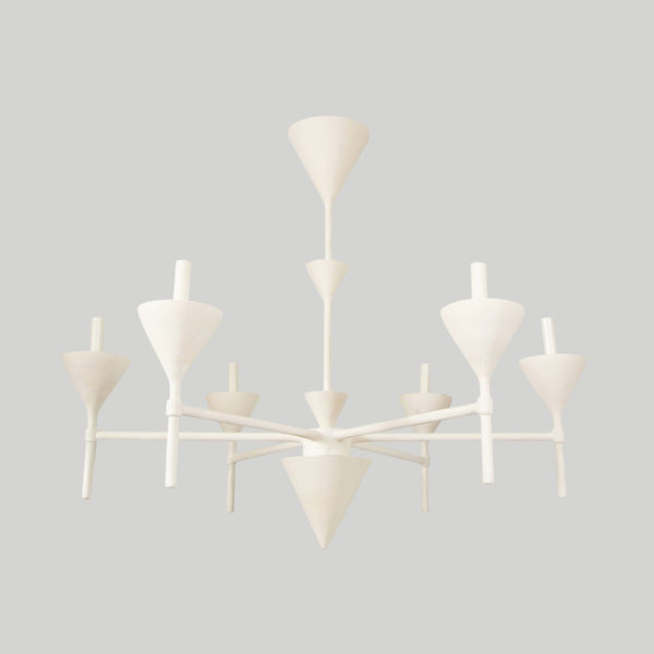 Custom Plaster Gaston Six-Arm Chandelier/ Fixture