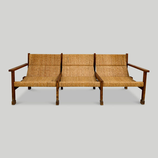 French Rattan Settee