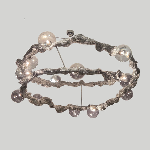 Hand-woven Metal Constellation Chandelier