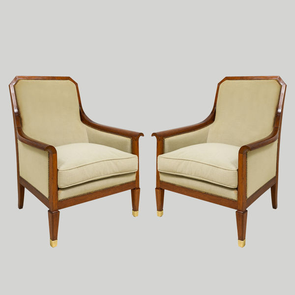 Vintage Pair of French Rosewood Lounge Chairs