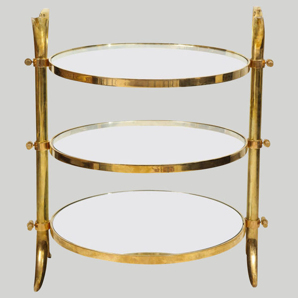 Bespoke Three-Tiered Brass Tulip Table