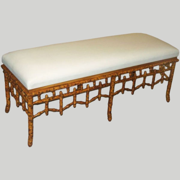 Custom Hand-carved Faux Bamboo Bench