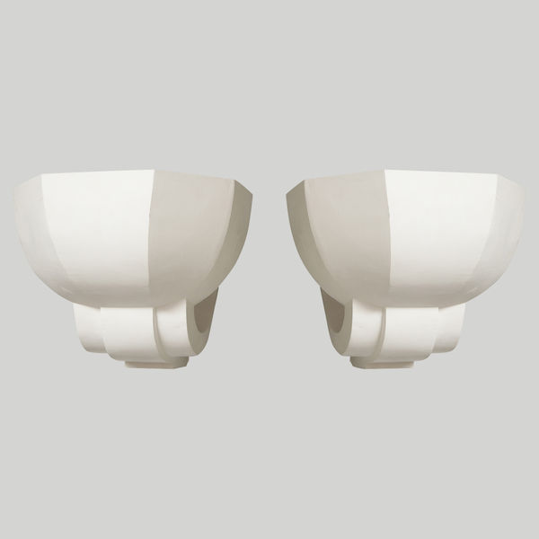 Pair of Custom Plaster Sconces in the French 1940's Manner