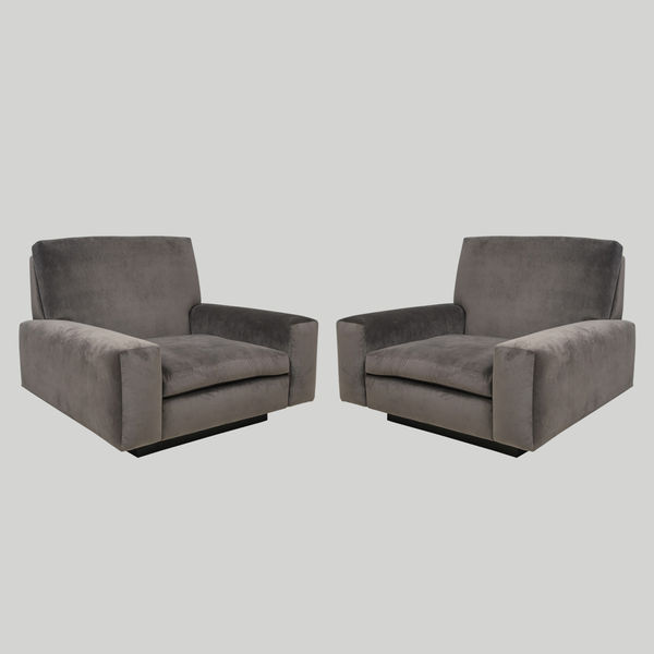 Lerebours Bespoke Pair of Low Lounge Chairs