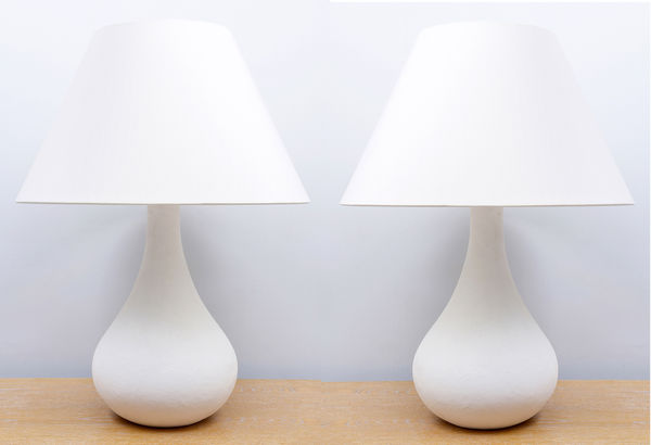 Pair of Custom Plaster Elle Lamps