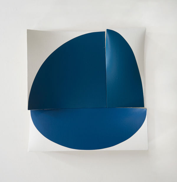 Cubist Circle in sea blues