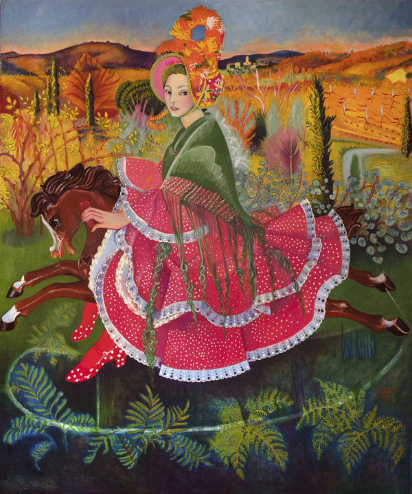 Maro Gorky, Saskia on a Rocking Horse , 1983