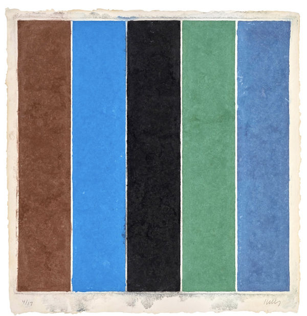 Ellsworth Kelly Colored paper image XIX, (Brown, blue, black, green, violet), 1976