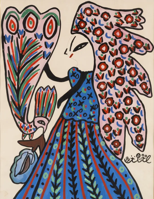 BAYA , Femme à l`oiseau , 1992
