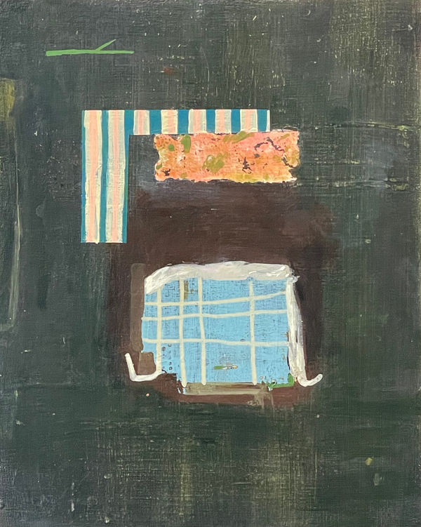 Blue Grid and Stripe Shape