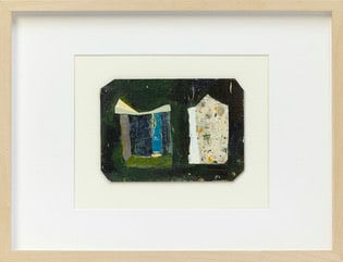 Two Patterned Shapes on Dark Background