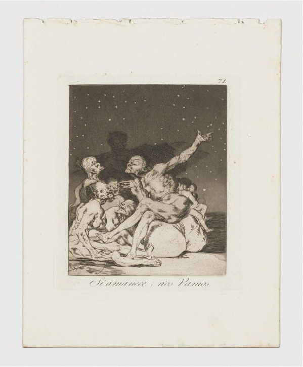 Francisco de Goya, Si amanece; nos Vamos (Caprichos. Estampa 71)
