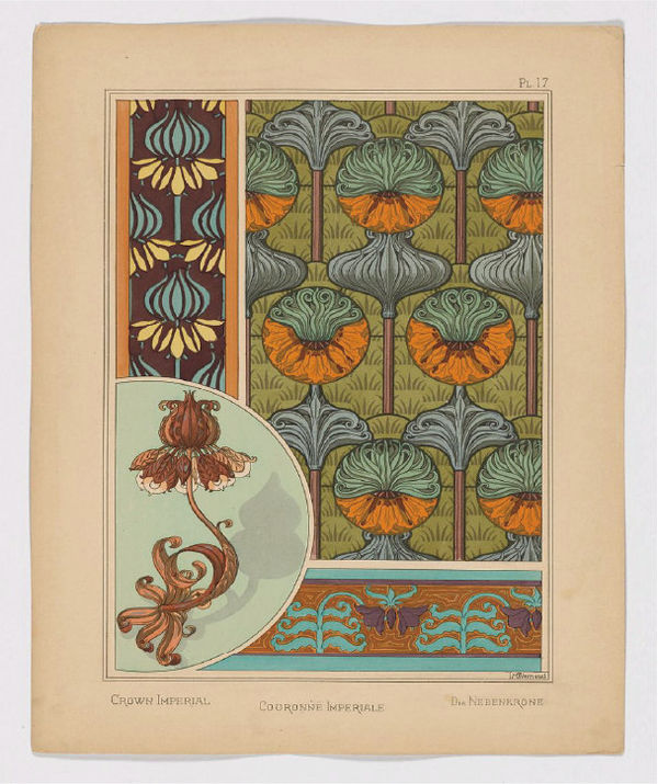 Maurice Pillard Verneuil, Couronne Imperiale Pl.17 (La plante et ses applications ornementales) , 1896