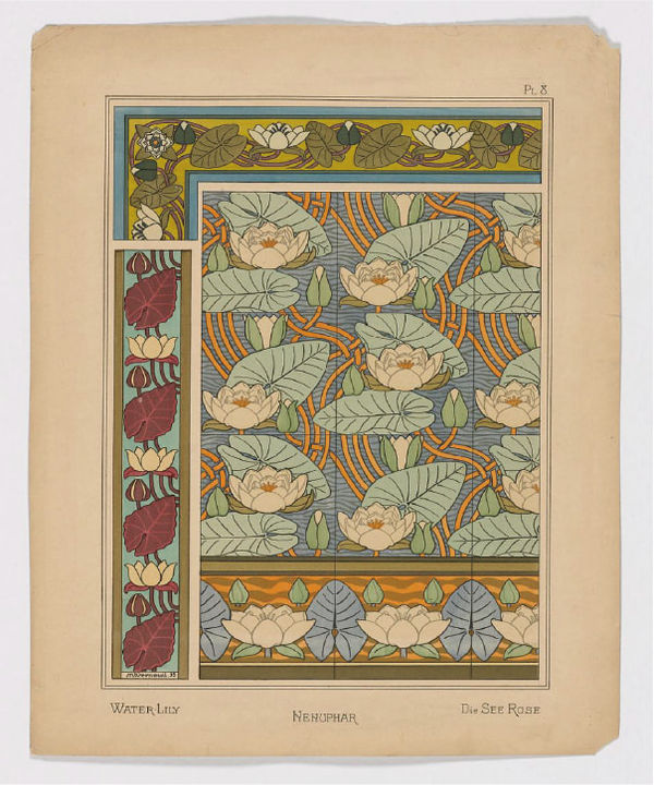 Maurice Pillard Verneuil, Nenuphar Pl.8 (La plante et ses applications ornementales), 1896