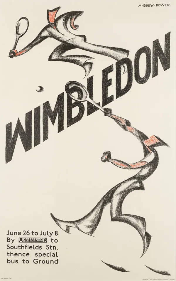 Andrew Power Wimbledon, 1933 Lithograph in colours. 100.3 x 62.2 cm (39 1/2 x 24 1/2 in)
