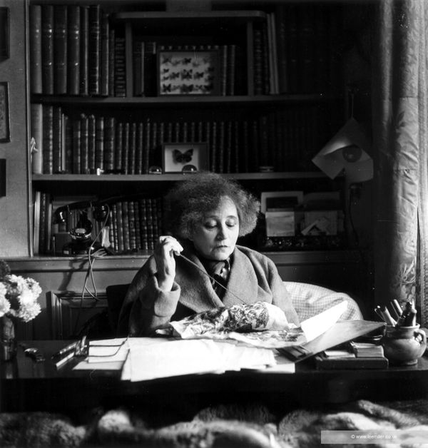 Lee Miller Colette [embroidering], Paris, France, 1944 Fine Archival Gelatin Silver print. Non-Editioned. Image size: 27.9 x 27.9 cm (11 x 11 in) Paper size: 39.7 x 30.3 cm (15 5/8 x 11 7/8 in)