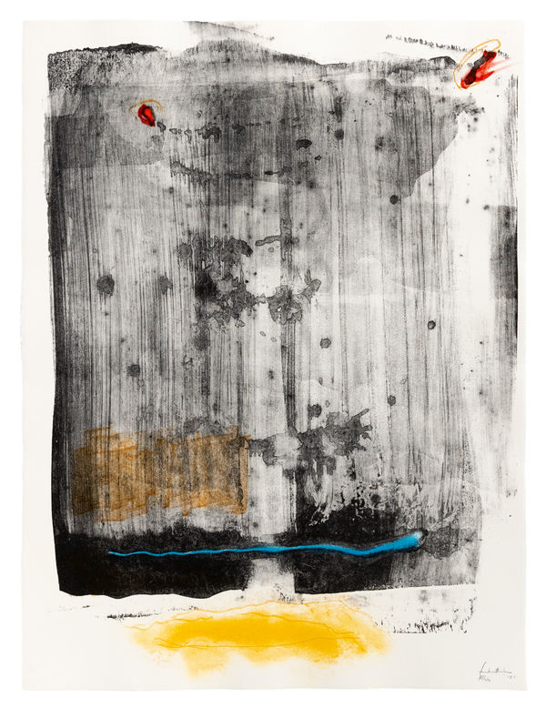 Helen Frankenthaler Walking Rain, 1987 Lithograph, aquatint, etching and engraving. Signed and dated in pencil. Numbered AP 4/14. An artist proof aside from the edition of 54. Printed on white Saunders, mould-made paper. Printed and published by Tyler Graphics, Mount Kisco, NY. 75.6 x 57.2 cm (29 3/4 x 22 1/2 in) (TG92; HF36; Fine 60)