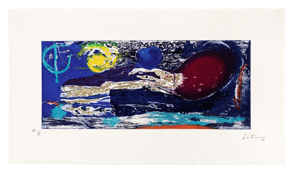 Helen Frankenthaler Ariel, 1996 Woodcut, etching and aquatint. Signed and dated in pencil. Numbered AP 5/16. An artist proof aside from the edition of 45. Printed on white TGL, handmade paper. Printed and published by Tyler Graphics, Mount Kisco, NY. 33.4 x 59.1 cm (13 7/8 x 23 1/4 in) (TG133; HF77)