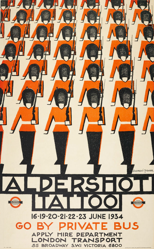 Andrew Powers Aldershot Tattoo, 1934 Lithograph in colours. 101.6 x 61 cm (40 x 24 in)