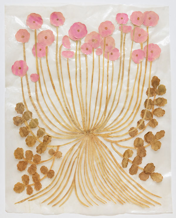 Fumi Imamura One flower (pink flower) (花ひとつ（ももいろ の花）, 2025 Collage and watercolour on paper. Signed. 28.4 x 22.4 cm (11 1/8 x 8 7/8 in)