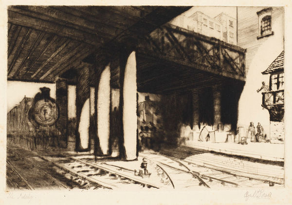 Cyril Power The Goods' Siding, circa 1922 Etching with drypoint. Signed in pencil. 14.9 x 22.5 cm (5 7/8 x 8 7/8 in)