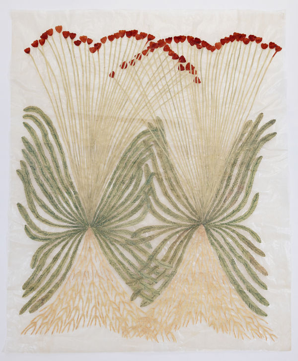 Fumi Imamura Two flowers (breath) (花ふたつ(呼吸), 2024 Collage and watercolour on paper. Signed. 53.5 x 43.5 cm (21 x 17 1/8 in)