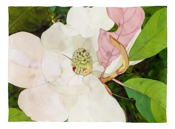 Sarah Graham Magnolia grandiflora II, 2021 Acrylic and ink on paper. Signed. 133.5 x 181.5 cm (52 1/2 x 71 1/2 in) &pound;58,000 + VAT