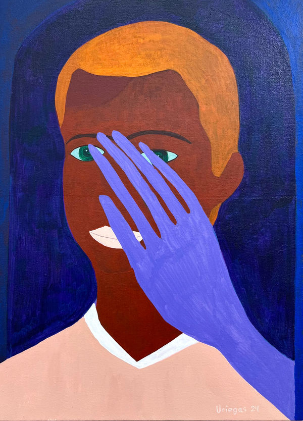 Rafael Uriegas, Portrait with hand n.1, 2024