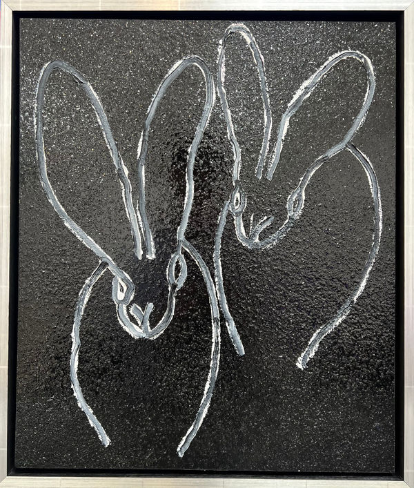 Hunt Slonem, 2 Bunnies Black Diamond (MN0197), 2023