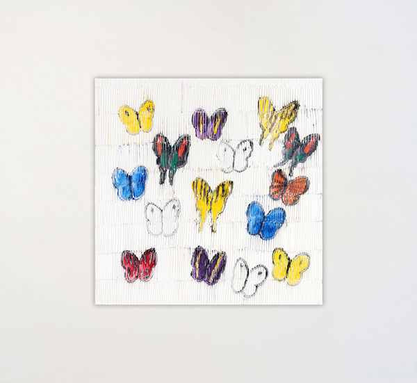 Hunt Slonem, White Flight Morning Cloak (JMG0801), 2024