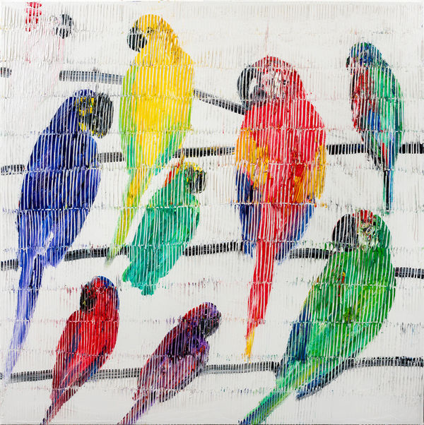 Hunt Slonem, Macaws & Amazons (CX2098), 2022