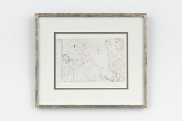 Pablo Picasso, "Danse du ventre dans le désert avec spectateur bedonnant", 1968