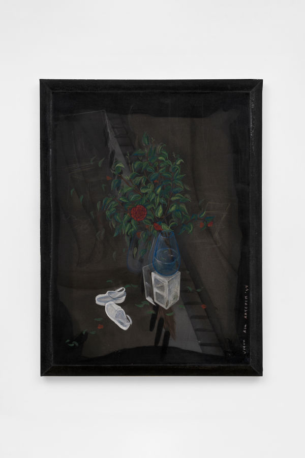 Joeun Kim Aatchim, Still life with a Winter Hardy Camellia Tree and Studio Shoes, Over a Tail Sweeping over Piano Keys, 2022