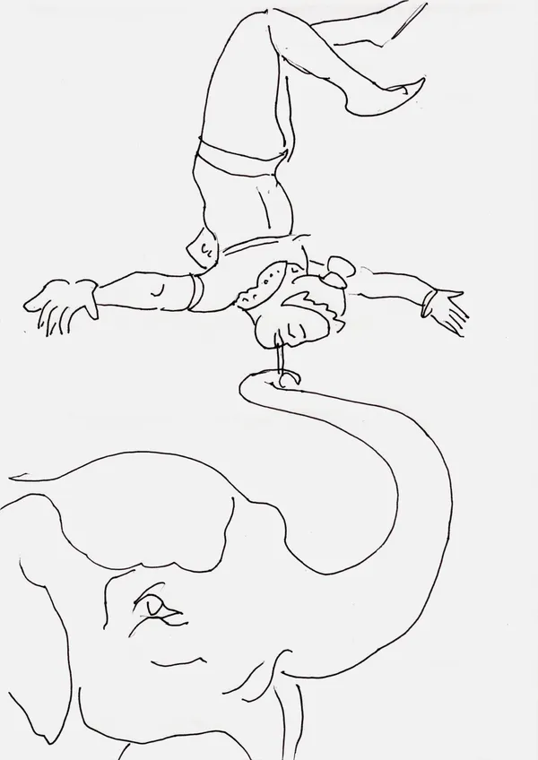 Mal Fostock, Elephant & Acrobat, 2005