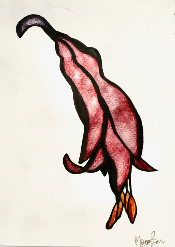 MAMAKAN Harakeke One, November, 2022 Ink and Watercolour on Paper 31 x 22 cm 12 1/4 x 8 5/8 in