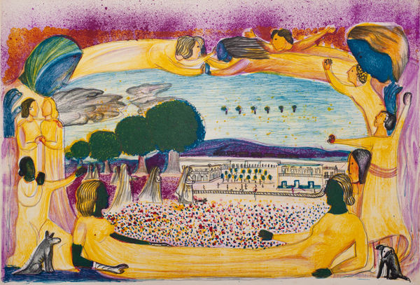 Rodolfo Morales, "Sin título (Vestidas de amarillo)", Ca. 1980