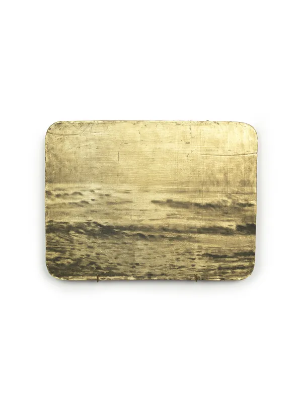 XIE Fan Golden Sea, 2026 Gold foil and oil on terracotta plate 30 x 40 cm (11 ¾ x 15 ¾ in)
