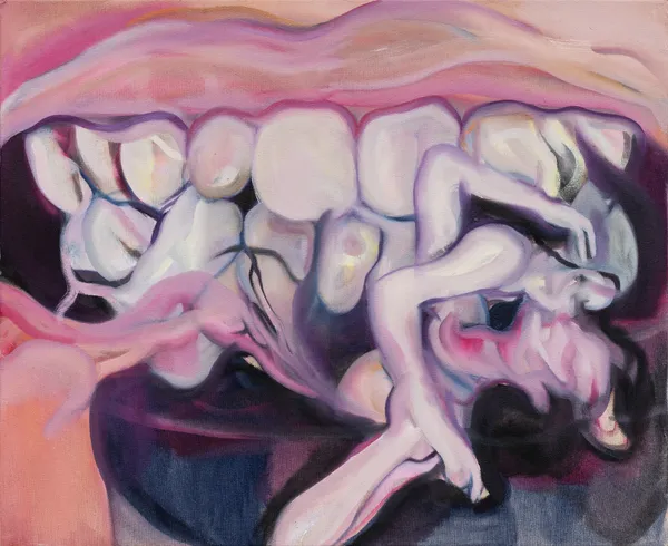 Ana Karkar First Bite, 2023 Oil on linen 50 x 61 cm (19 3/4 x 24 in)
