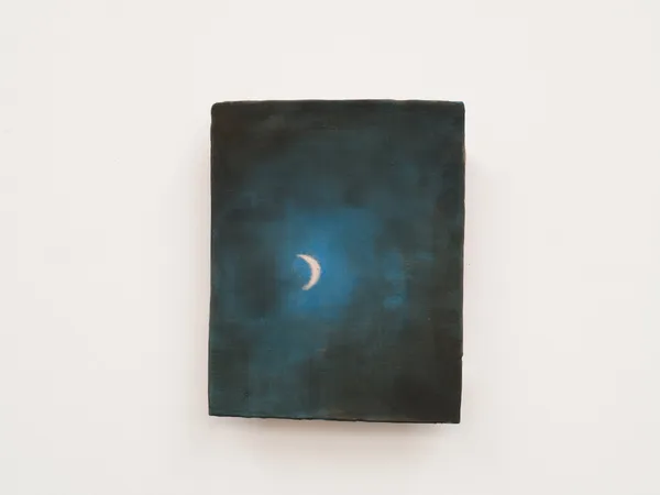 XIE Fan Celestial Signs, 2025 Oil on terracotta plate 12 x 8 cm (4 ¾ x 3 ⅛ in)