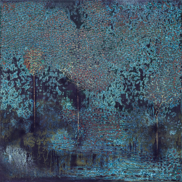 Dennis Miranda Zamorano Tres hermanos, 2025 Mixed media on canvas 150 x 150 cm (59 x 59 in)